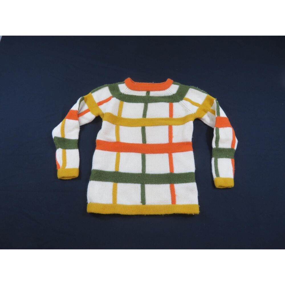 Catalina Knit Sweater, Window Pane Raised Fabric Striped, Sz 36 1960s